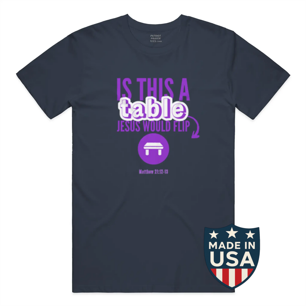 Is This a Table Jesus Would Flip? T-shirt (Made in the USA)