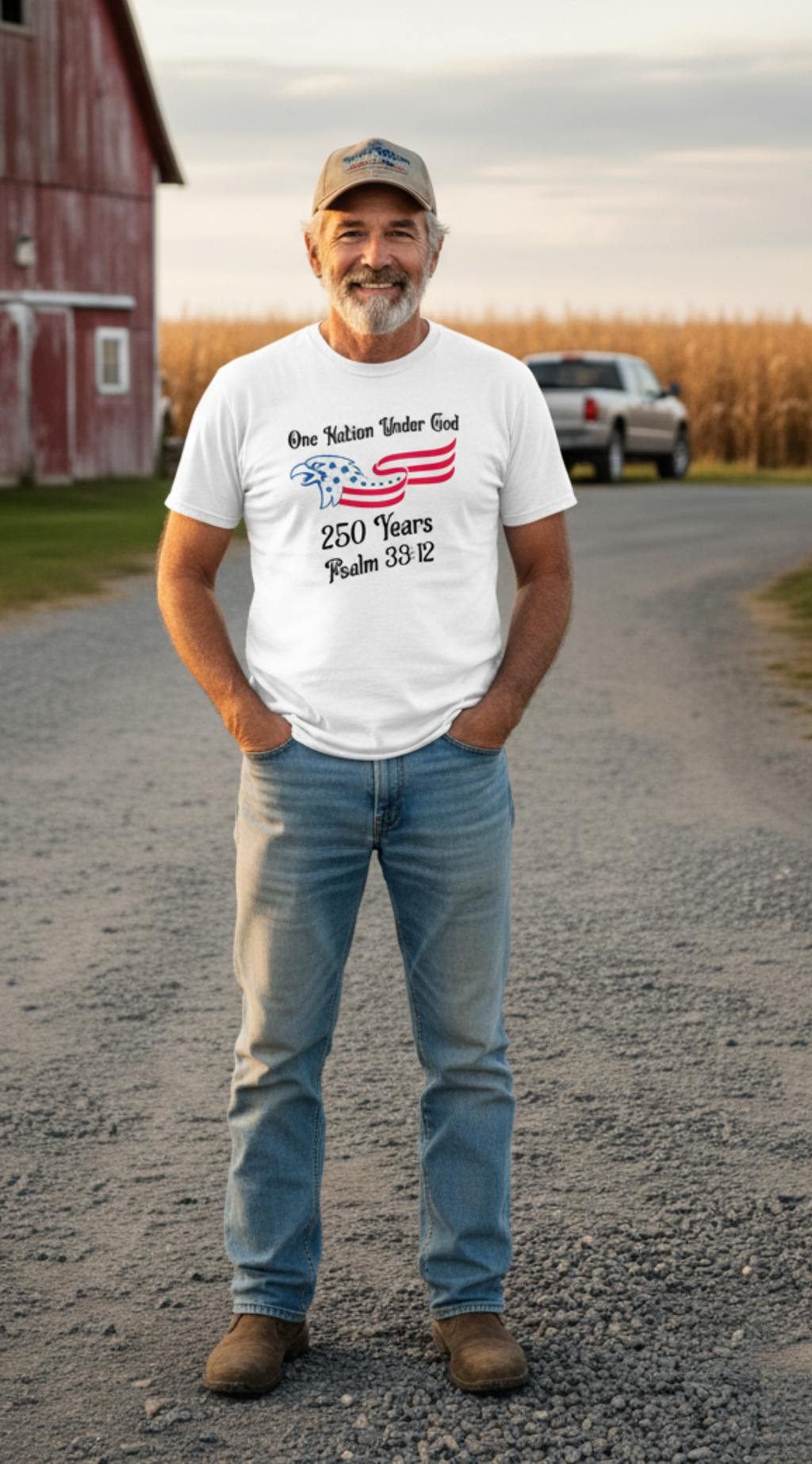 One Nation Under God – 250 Years T-shirt (Made in the USA)